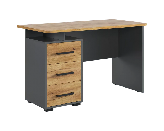 Стол компьютерный 1200 Лайт-2 графит / дуб крафт золотой