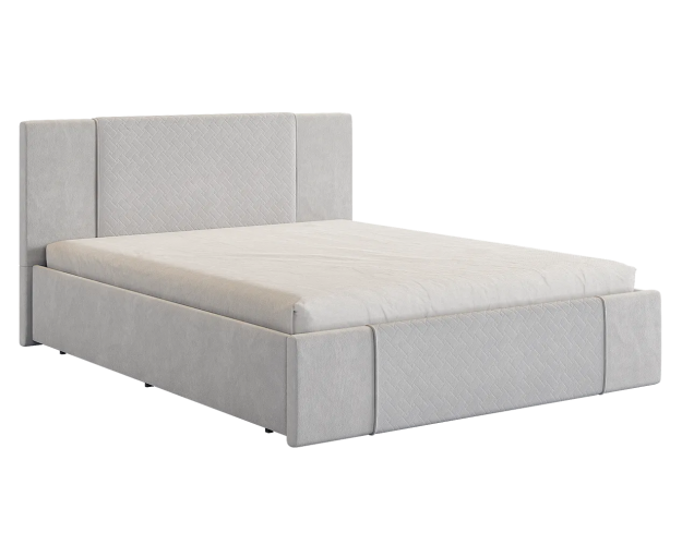 Кровать с основанием Хлоя 1600 галька (велюр)