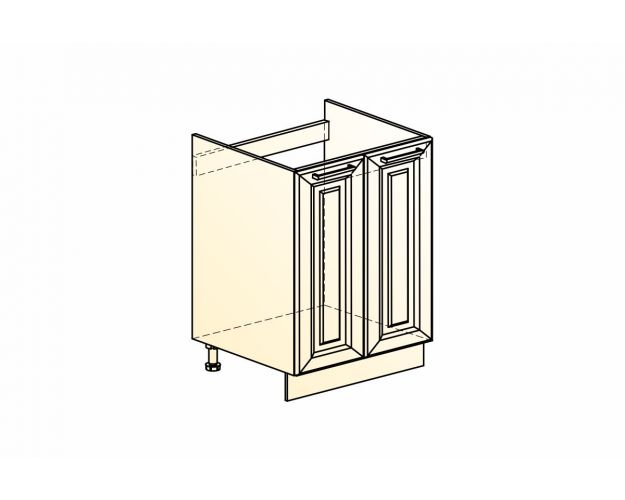 Монако Шкаф рабочий под мойку L600 (2 дв. гл.) (Белый/Дуб европейский матовый)