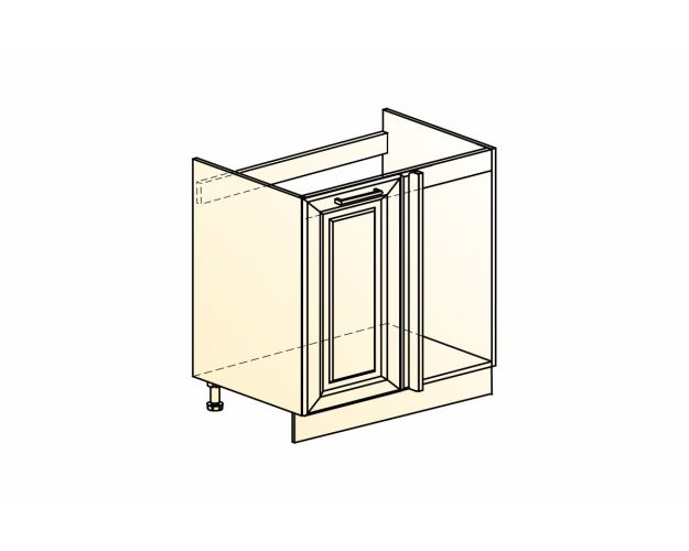 Монако Шкаф рабочий под мойку угл. L800 (1 дв. гл.) (Белый/Дуб европейский матовый)