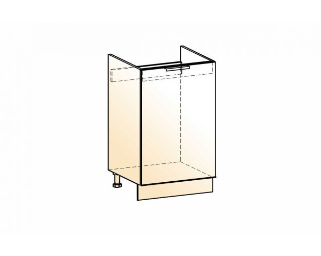 Стоун Шкаф рабочий под мойку L500 (1 дв. гл.) (белый/джелато софттач)