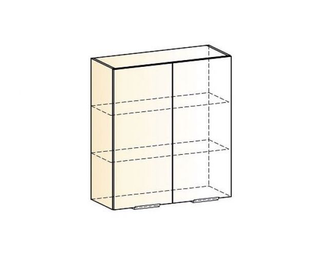 Стоун Шкаф навесной L800 Н900 (2 дв. гл.) (белый/акация светлая)