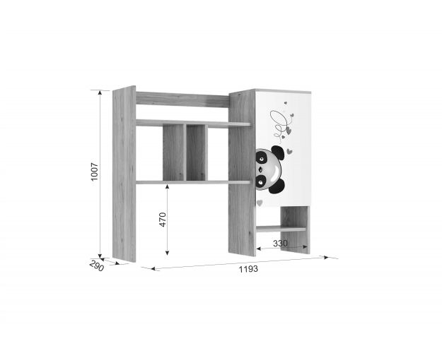 Надстройка для стола Панда 28.01 дуб мария / белый