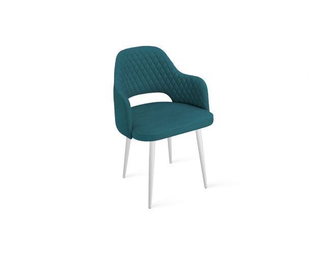 Стул «Калипсо» К1К Белый/Микровелюр Jercy Izumrud