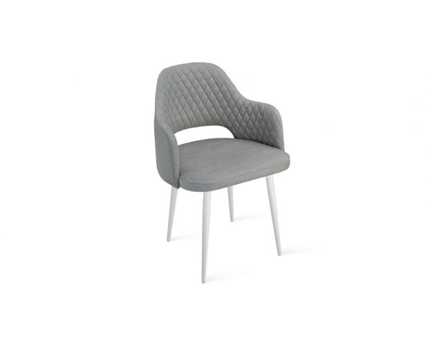 Стул «Калипсо» К1К Белый/Микровелюр Jercy Silver