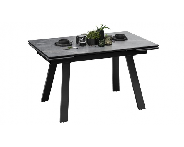 Стол обеденный Дэкстон тип 1 черный муар / серый мрамор