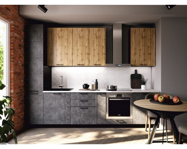 Кухонный гарнитур Бронкс дуб вотан / бетон