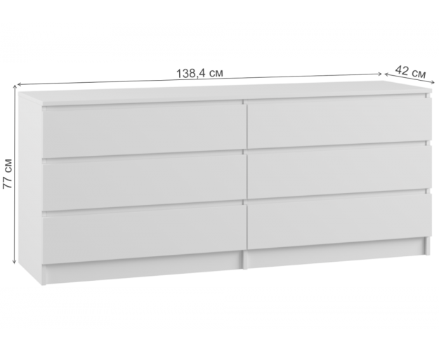 Комод 1384 Мадера Белый